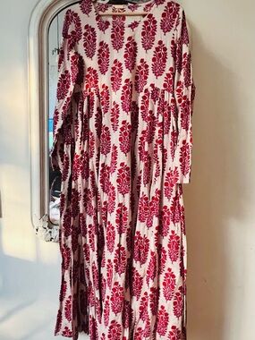 Matta Red and Pink Floral Print Dress